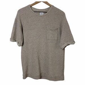 Zara Men’s Short Sleeve Textured Tee | Size Large